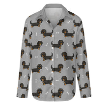 Load image into Gallery viewer, Cutest Long Haired Black Tan Dachshund Women&#39;s Shirt-S-DarkGray-20