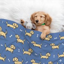 Load image into Gallery viewer, Cutest Long Haired Cream Dachshund Blanket for Dog-Pet Furniture-Blanket for Dogs,Blankets,Dachshund,Home Decor-1