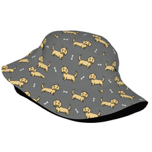 Load image into Gallery viewer, Cutest Long Haired Cream Dachshund Bucket Hat-Hats &amp; Caps-Accessories,Dachshund,Dog Dad Gifts,Dog Mom Gifts,Hats-26