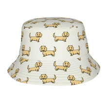 Load image into Gallery viewer, Cutest Long Haired Cream Dachshund Bucket Hat-Hats &amp; Caps-Accessories,Dachshund,Dog Dad Gifts,Dog Mom Gifts,Hats-Ivory White-One Size-33