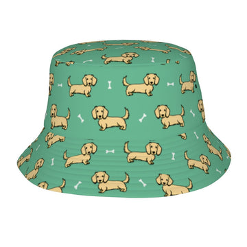 Cutest Long Haired Cream Dachshund Bucket Hat Mint Green One Size 17 360x