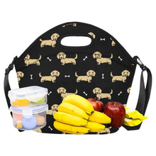 Load image into Gallery viewer, Cutest Long Haired Cream Dachshund Neoprene Lunch Bag-Accessories-Accessories,Bags,Dachshund,Dog Dad Gifts,Dog Mom Gifts,Lunch Bags-13