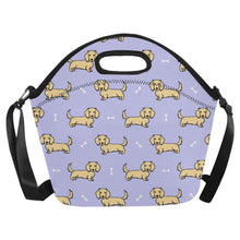 Load image into Gallery viewer, Cutest Long Haired Cream Dachshund Neoprene Lunch Bag-Accessories-Accessories,Bags,Dachshund,Dog Dad Gifts,Dog Mom Gifts,Lunch Bags-17