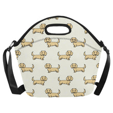 Load image into Gallery viewer, Cutest Long Haired Cream Dachshund Neoprene Lunch Bag-Accessories-Accessories,Bags,Dachshund,Dog Dad Gifts,Dog Mom Gifts,Lunch Bags-3