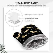 Load image into Gallery viewer, Cutest Long Haired Cream Dachshund Oven Mitts and Pot Holder Set-Kitchen Decor-Accessories,Dachshund,Dog Mom Gifts-7