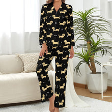 Load image into Gallery viewer, Cutest Long Haired Cream Dachshund Pajamas Set for Women-33