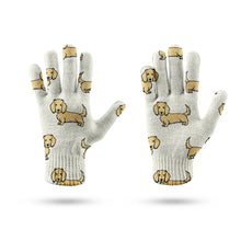 Load image into Gallery viewer, Cutest Long Haired Cream Dachshund Touch Screen Gloves-Accessories-Accessories,Dachshund,Dog Dad Gifts,Dog Mom Gifts,Gloves-9