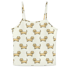 Load image into Gallery viewer, Cutest Long Haired Cream Dachshund Women's Cami and Shorts Pajama Set-Apparel-Apparel,Dachshund,Dog Mom Gifts,Pajamas-Ivory Cream-XS-9