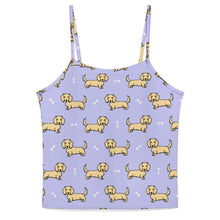 Load image into Gallery viewer, Cutest Long Haired Cream Dachshund Women's Cami and Shorts Pajama Set-Apparel-Apparel,Dachshund,Dog Mom Gifts,Pajamas-Light Lavender Purple-XS-17