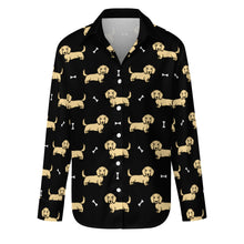 Load image into Gallery viewer, Cutest Long Haired Cream Dachshund Women&#39;s Shirt-S-Black7-23