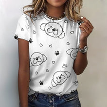 Load image into Gallery viewer, Cutest Maltese Love Soft All Over Print Women&#39;s Cotton T-Shirt - 4 Colors-Apparel-Apparel, Maltese, Shirt, T Shirt-White-2XS-3