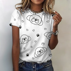 Cutest Maltese Love Soft All Over Print Women's Cotton T-Shirt - 4 Colors-Apparel-Apparel, Maltese, Shirt, T Shirt-White-2XS-3