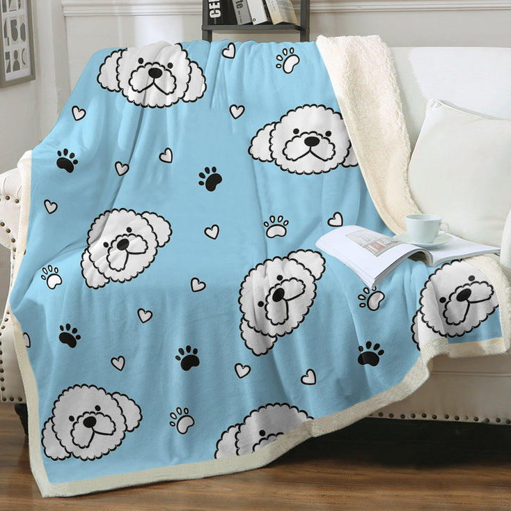 Cutest Maltese Love Soft Warm Fleece Blanket-Blanket-Blankets, Home Decor, Maltese-Sky Blue-Small-2