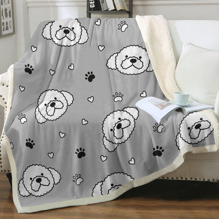 Cutest Maltese Love Soft Warm Fleece Blanket-Blanket-Blankets, Home Decor, Maltese-Warm Gray-Small-4