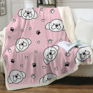 Cutest Maltese Love Soft Warm Fleece Blanket-Blanket-Blankets, Home Decor, Maltese-Soft Pink-Small-1