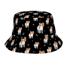 Load image into Gallery viewer, Cutest Papillon Love Bucket Hat-Hats &amp; Caps-Midnight Black-One Size-41