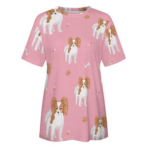 Cutest Papillon Love Soft All Over Print Women's Cotton T-Shirt - 4 Colors-Apparel-Apparel, Papillon, Shirt, T Shirt-10