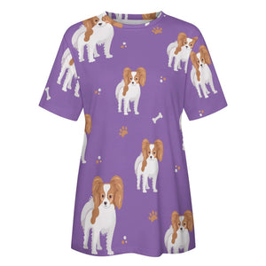 Cutest Papillon Love Soft All Over Print Women's Cotton T-Shirt - 4 Colors-Apparel-Apparel, Papillon, Shirt, T Shirt-11