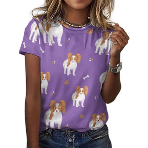 Cutest Papillon Love Soft All Over Print Women's Cotton T-Shirt - 4 Colors-Apparel-Apparel, Papillon, Shirt, T Shirt-13
