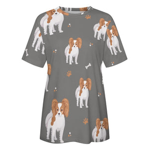 Cutest Papillon Love Soft All Over Print Women's Cotton T-Shirt - 4 Colors-Apparel-Apparel, Papillon, Shirt, T Shirt-6