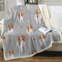 Load image into Gallery viewer, Cutest Papillon Love Soft Warm Fleece Blanket - 4 Colors-Blanket-Blankets, Home Decor, Papillon-Warm Gray-Small-4