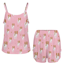 Load image into Gallery viewer, Cutest Papillon Love Women's Cami and Shorts Pajama Set-Apparel-Apparel,Dog Mom Gifts,Pajamas,Papillon-9