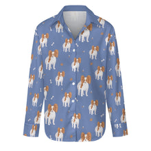 Load image into Gallery viewer, Cutest Papillon Love Women's Shirt-Apparel-Apparel,Dog Mom Gifts,Papillon,Shirt-Slate Blue-S-9