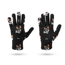 Load image into Gallery viewer, Cutest Pied Black and White French Bulldogs Touch Screen Gloves-Accessories-Accessories,Dog Dad Gifts,Dog Mom Gifts,French Bulldog,Gloves-13