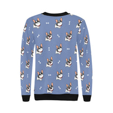 Load image into Gallery viewer, Cutest Pied Black and White French Bulldogs Women&#39;s Sweatshirt-Apparel-Apparel, French Bulldog, Sweatshirt-10
