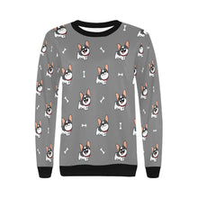 Load image into Gallery viewer, Cutest Pied Black and White French Bulldogs Women&#39;s Sweatshirt-Apparel-Apparel, French Bulldog, Sweatshirt-11