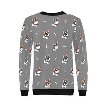 Load image into Gallery viewer, Cutest Pied Black and White French Bulldogs Women&#39;s Sweatshirt-Apparel-Apparel, French Bulldog, Sweatshirt-12
