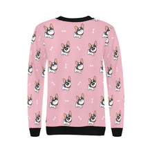Load image into Gallery viewer, Cutest Pied Black and White French Bulldogs Women&#39;s Sweatshirt-Apparel-Apparel, French Bulldog, Sweatshirt-2