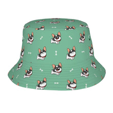 Load image into Gallery viewer, Cutest Pied Black and White Frenchies Bucket Hat-Hats &amp; Caps-Accessories,Dog Dad Gifts,Dog Mom Gifts,French Bulldog,Hats-Mint Green-One Size-25
