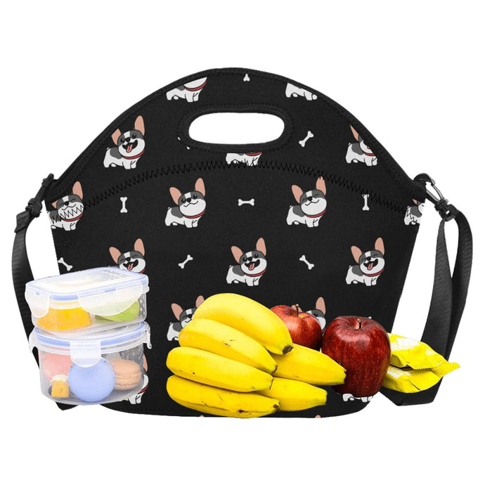 Cutest Pied Black and White Frenchies Neoprene Lunch Bag-Accessories-Accessories,Bags,Dog Dad Gifts,Dog Mom Gifts,French Bulldog,Lunch Bags-13