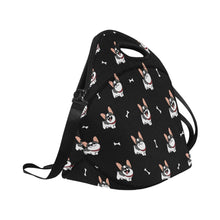 Load image into Gallery viewer, Cutest Pied Black and White Frenchies Neoprene Lunch Bag-Accessories-Accessories,Bags,Dog Dad Gifts,Dog Mom Gifts,French Bulldog,Lunch Bags-14
