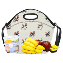 Load image into Gallery viewer, Cutest Pied Black and White Frenchies Neoprene Lunch Bag-Accessories-Accessories,Bags,Dog Dad Gifts,Dog Mom Gifts,French Bulldog,Lunch Bags-2
