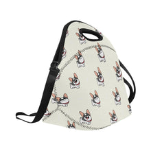 Load image into Gallery viewer, Cutest Pied Black and White Frenchies Neoprene Lunch Bag-Accessories-Accessories,Bags,Dog Dad Gifts,Dog Mom Gifts,French Bulldog,Lunch Bags-4