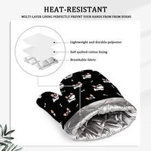 Load image into Gallery viewer, Cutest Pied Black and White Frenchies Oven Mitts and Pot Holder Set-Kitchen Decor-Accessories,Dog Mom Gifts,French Bulldog-10