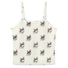 Load image into Gallery viewer, Cutest Pied Black and White Frenchies Women's Cami and Shorts Pajama Set-Apparel-Apparel,Dog Mom Gifts,French Bulldog,Pajamas-Ivory Cream-XS-5
