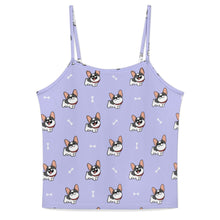 Load image into Gallery viewer, Cutest Pied Black and White Frenchies Women's Cami and Shorts Pajama Set-Apparel-Apparel,Dog Mom Gifts,French Bulldog,Pajamas-Light Lavender Purple-XS-17