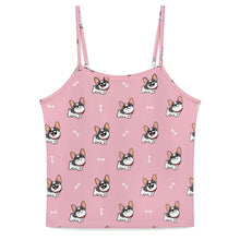 Load image into Gallery viewer, Cutest Pied Black and White Frenchies Women's Cami and Shorts Pajama Set-Apparel-Apparel,Dog Mom Gifts,French Bulldog,Pajamas-Light Pink-XS-9
