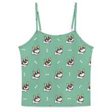 Load image into Gallery viewer, Cutest Pied Black and White Frenchies Women's Cami and Shorts Pajama Set-Apparel-Apparel,Dog Mom Gifts,French Bulldog,Pajamas-Mint Green-XS-13