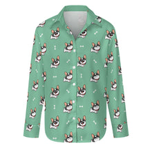 Load image into Gallery viewer, Cutest Pied Black and White Frenchies Women's Shirt-Apparel-Apparel,Dog Mom Gifts,French Bulldog,Shirt-Mint Green-S-17