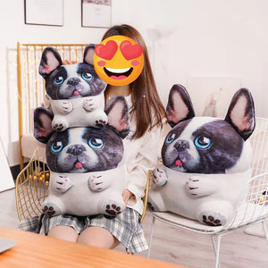 Cutest Pied French Bulldog Stuffed Animal Plush Toy and Cushion Pillow (Small to Large Size)-Stuffed Animals-French Bulldog, Home Decor, Stuffed Animal-3
