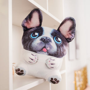 Cutest Pied French Bulldog Stuffed Animal Plush Toy and Cushion Pillow-Stuffed Animals-French Bulldog, Home Decor, Stuffed Animal-6