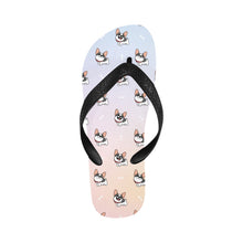 Load image into Gallery viewer, Cutest Pied Frenchies Unisex Slippers - 7 Gradients-Footwear-Accessories,Dog Dad Gifts,Dog Mom Gifts,French Bulldog,Slippers-Blush Horizon-S-24