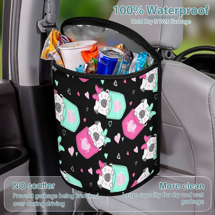 Cutest Pocket Pug Love Multipurpose Car Storage Bag-Car Accessories-Bags, Car Accessories, Pug-ONE SIZE-Black-6