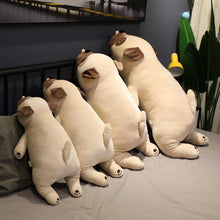Load image into Gallery viewer, Image of four Pug stuffed animals soft plush toys back view