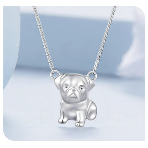 Cutest Pug Love Silver Necklace-15
