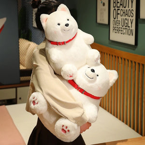 Cutest Red Collar Sitting Samoyed Stuffed Animal Plush Toys-Stuffed Animals-Samoyed, Stuffed Animal-11